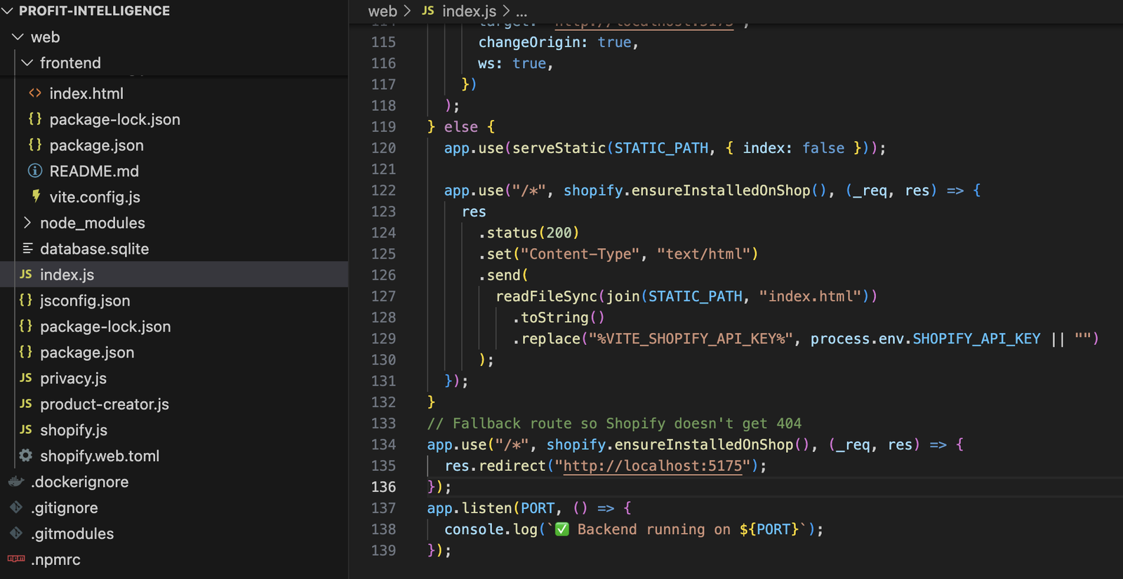 Terminal running npx degit to clone the Shopify app template
